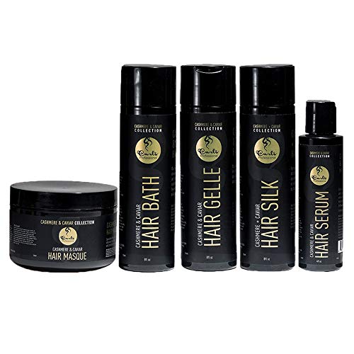 Luxury Curls Cashmere & Caviar Hair Care Set - Hydrating Hair Bath, Repairing Hair Mask, Smoothing Hair Silk, Styling Hair Gel & Nourishing Serum for Curly Hair | Perfect for Daily Care, Salon Treatments & Special Occasions