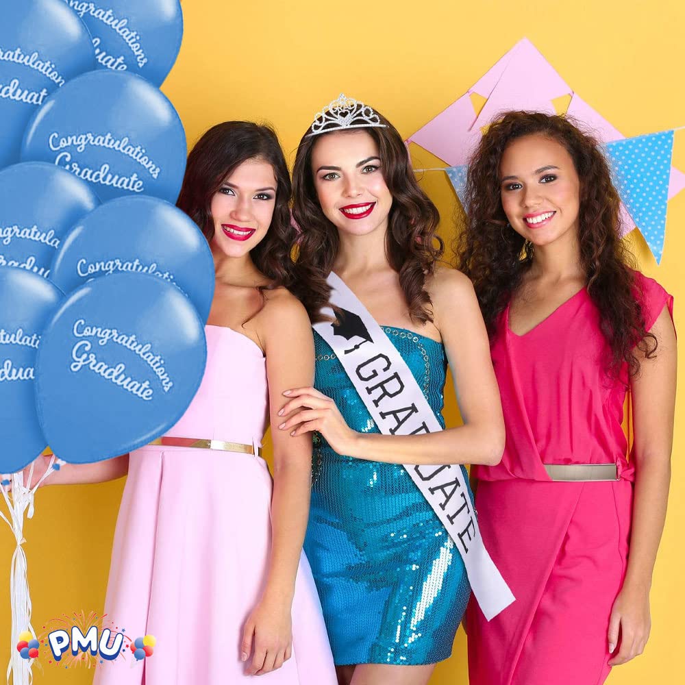 Premium Blue Graduation Balloons - 25 Pack Congrats Grad Latex Balloons for Graduation Parties, Decorations & Celebrations | Perfect for Graduation Ceremonies, College Graduation Parties & High School Graduation Decor