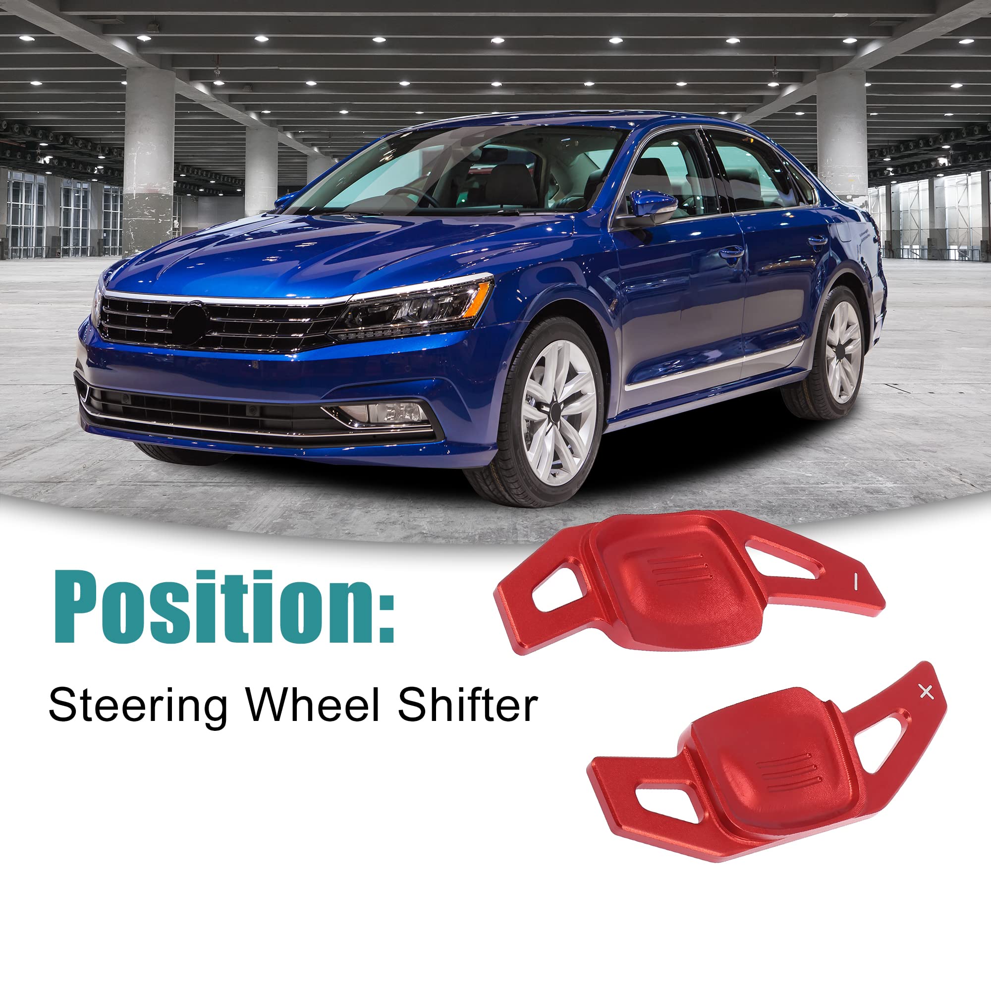 ACROPIX Shift Cover Steering Wheel Paddle Shifter Extension - Compatible with VW Passat (2012-2022 Models) - 2 Pack Red Aluminum Alloy - Enhance Driving Performance & Sporty Look - Perfect for Racing Enthusiasts & Daily Commute
