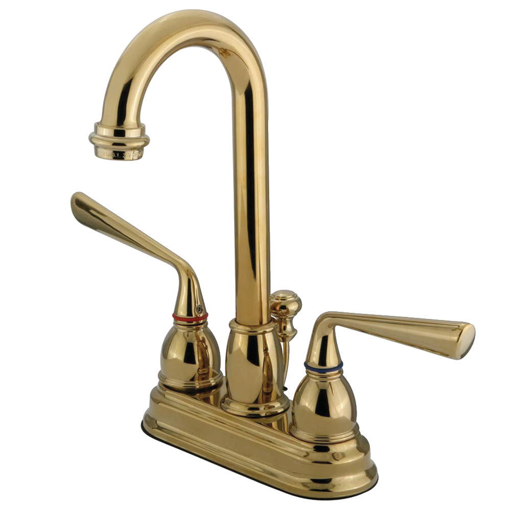 Kingston Brass KB3615ZL 4-Inch Centerset Bathroom Faucet - Chrome Finish, Single Handle, Water-Saving Design for Sink Vanity and Powder Room Installation