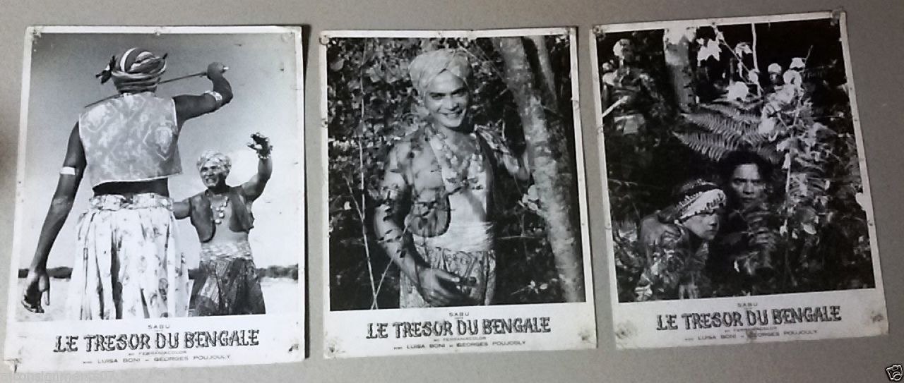 Vintage (Set of 11) Sabu Le Tresor du Bengale Original French Lobby Cards 1950s - Perfect for Movie Memorabilia Collectors & Classic Film Decor