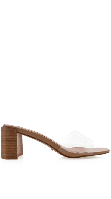 Lucy Heel Women's Sandals - Comfortable Clay & Clear Strappy Summer Shoes for Beach, Party & Casual Outings