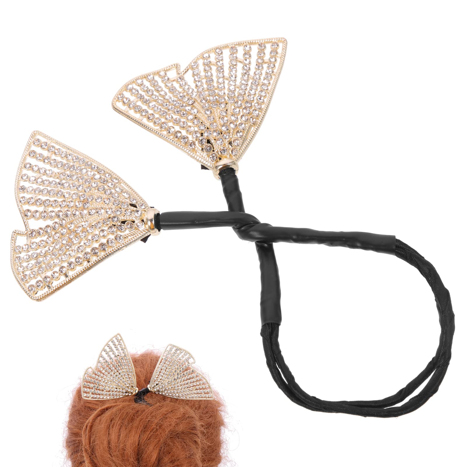 FRCOLOR Rhinestone Hair Donut Bun Maker - Fashion Hair Styling Tool for Women & Girls - Perfect for Updos, Ponytails, and Party Hairstyles - Great for Weddings, Prom, and Daily Hair Accessories