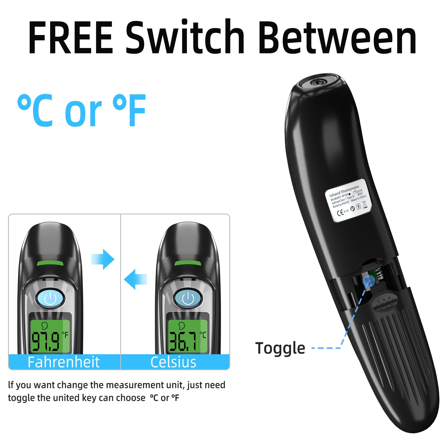 ANKOVO Dual Mode Infrared Thermometer - Fast 1-Second Reading, 3-Color Backlight Display, 35 Memory Recall - Accurate for All Ages - Perfect for Home, Office & Travel Use
