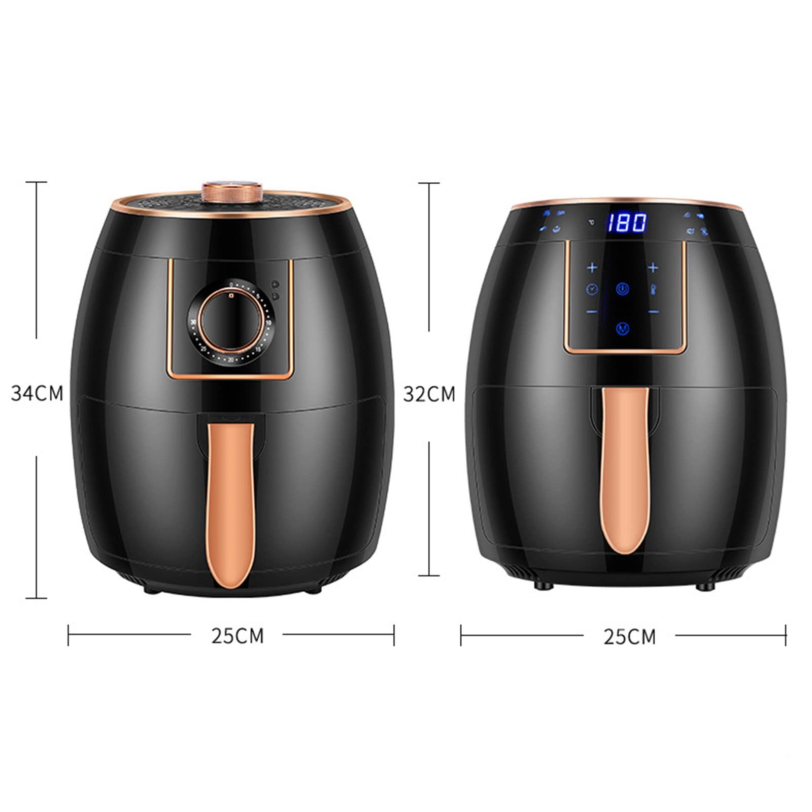 BAIYUN 5.5L Large Capacity Air Fryer - Electric Oil Free Cooker with 50 Free Oil-Absorbing Baking Papers | Meets US/UK/EU Safety Standards | Perfect for Family Meals, Healthy Snacks & Quick Cooking