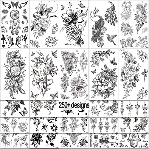 Temporary Tattoos for Women & Kids - Waterproof Fake Tattoos - Fun Body Art for Parties, Halloween & Summer Activities