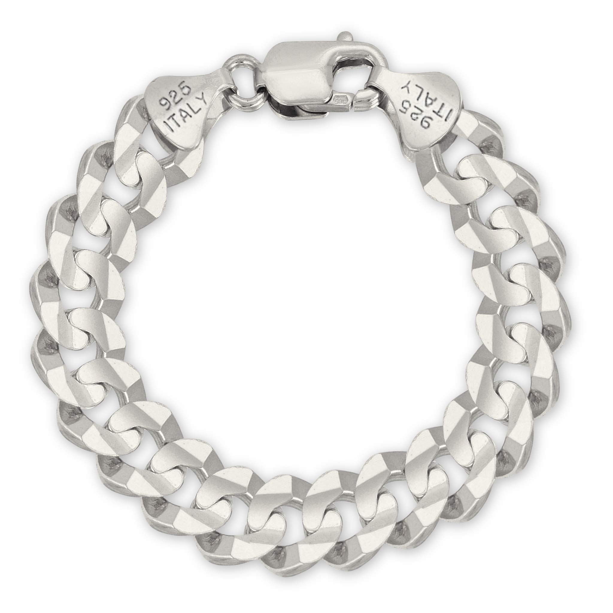 Savlano 925 Sterling Silver Curb Cuban Link Chain Bracelet for Men & Women - Italian Made Jewelry Gift Box Included - Perfect for Everyday Wear, Gifts & Special Occasions