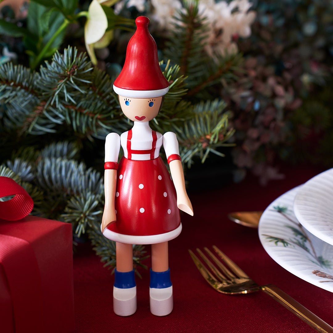 Christmas Lisa Figurine - Handmade Holiday Decor for Tree, Mantel & Gifts | Perfect for Christmas Village Displays & Festive Home Decor