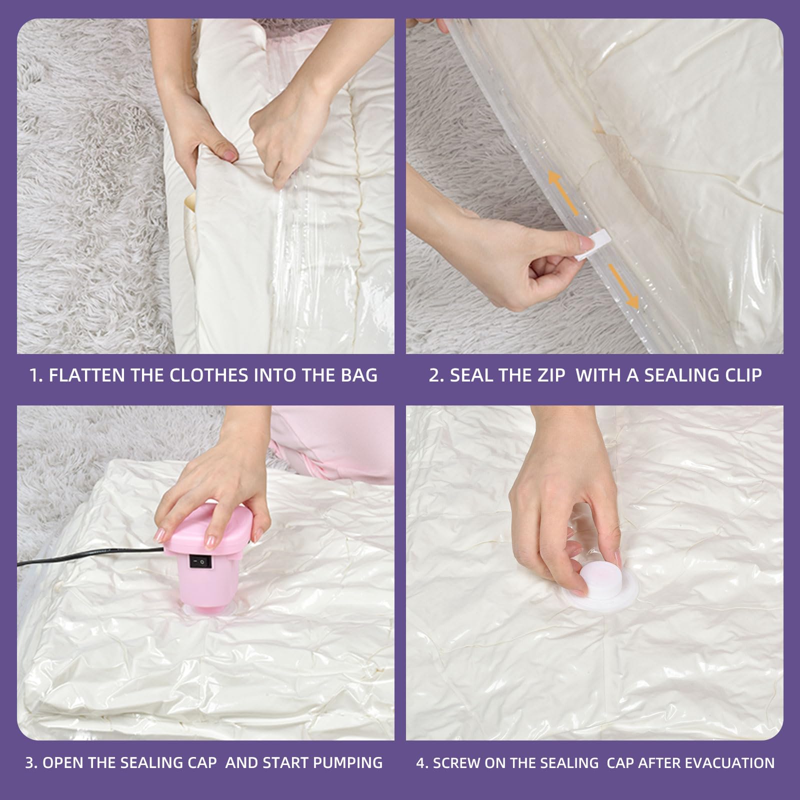 8 Pack Jumbo Vacuum Storage Bags (40