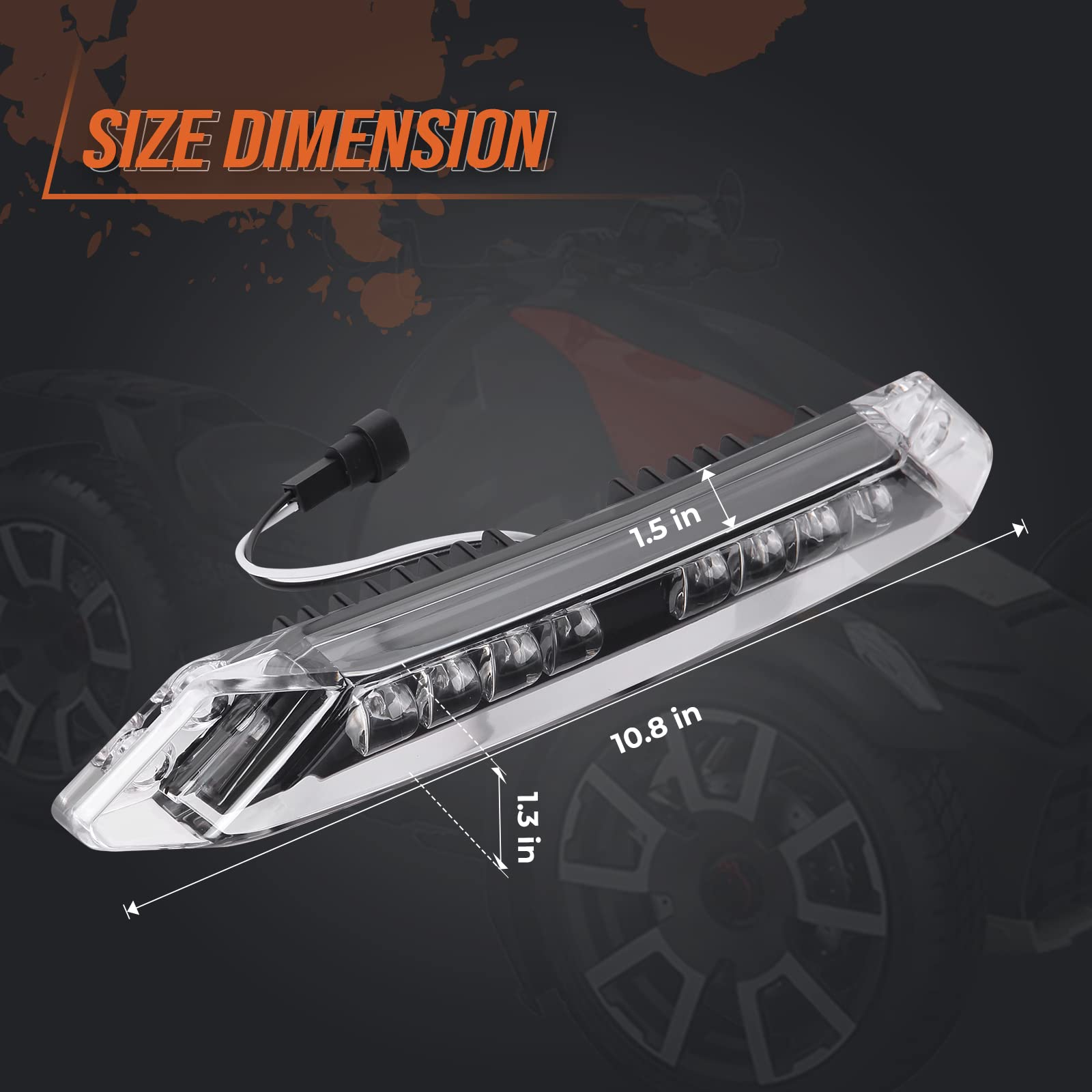 KEMIMOTO LED Front Bumper Light Bar for Can-Am Ryker 600 900 Sport & Rally (2019-2023) - Black Daytime Running Light Kit | Off-Road Lighting Accessories for Adventure & Night Riding