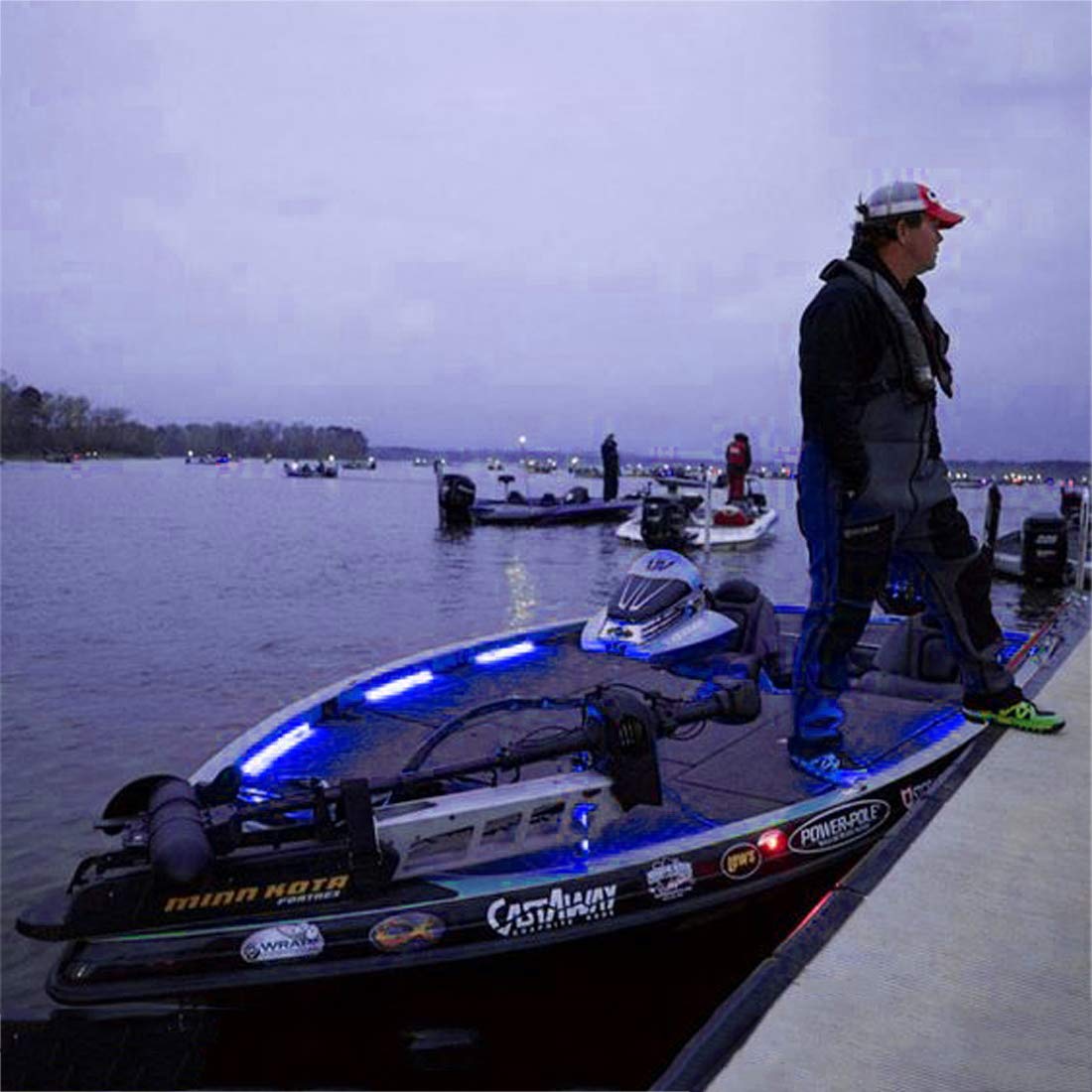 Boaton Marine LED Boat Navigation Lights - Waterproof Deck Lights for Pontoon, Bass, Jon Boats & Jet Skis - Easy No-Drill Installation for Night Fishing & Interior Lighting | Perfect for Kayaking & Water Safety