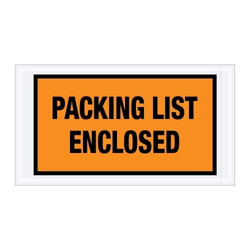 TapePlanet Colored Packing List Envelopes - 5.5 x 10 Inch Full Face Orange Envelopes (1000/Case) for Shipping, Mailing & Business Documents