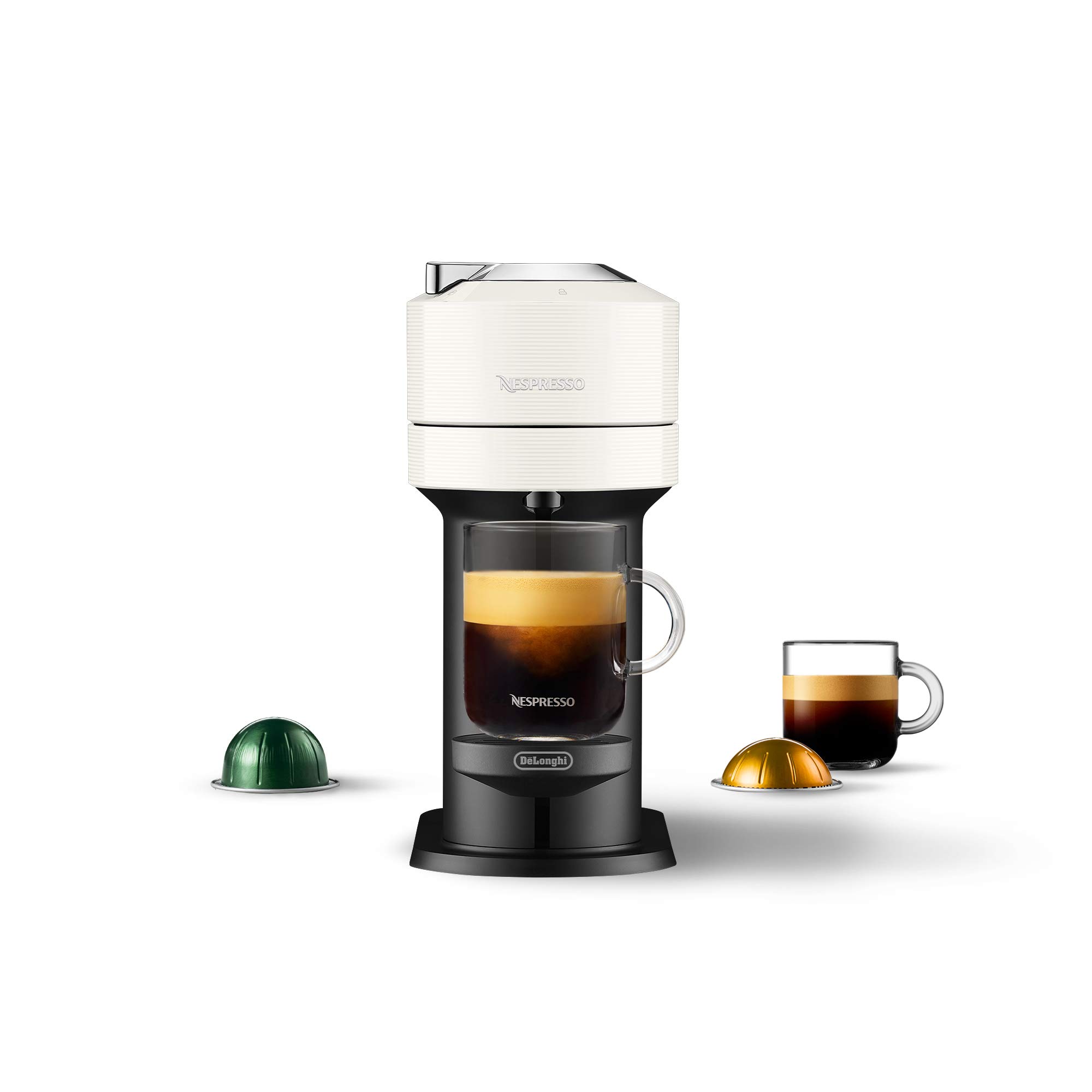 De'Longhi Nespresso Vertuo Next Single-Serve Coffee & Espresso Maker - Compact White Machine with One-Touch Brewing for Home, Office & Small Spaces - Perfect for Espresso, Lungo & Coffee Lovers
