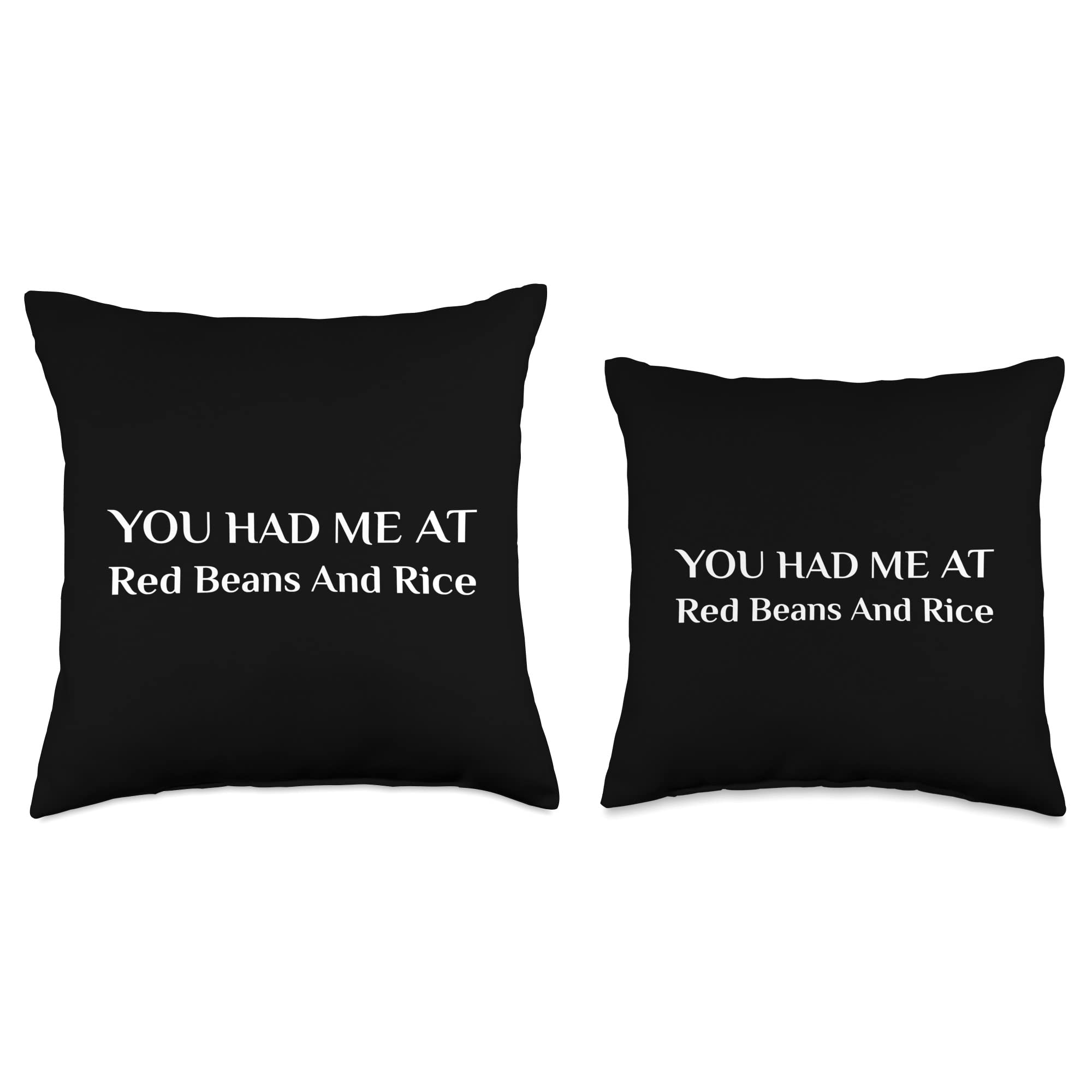Funny Beans and Rice Throw Pillow - Mexican Latino Haitian New Orleans Food Theme - Perfect for Sofa, Bed, Dorm Decor & Cultural Home Accessories