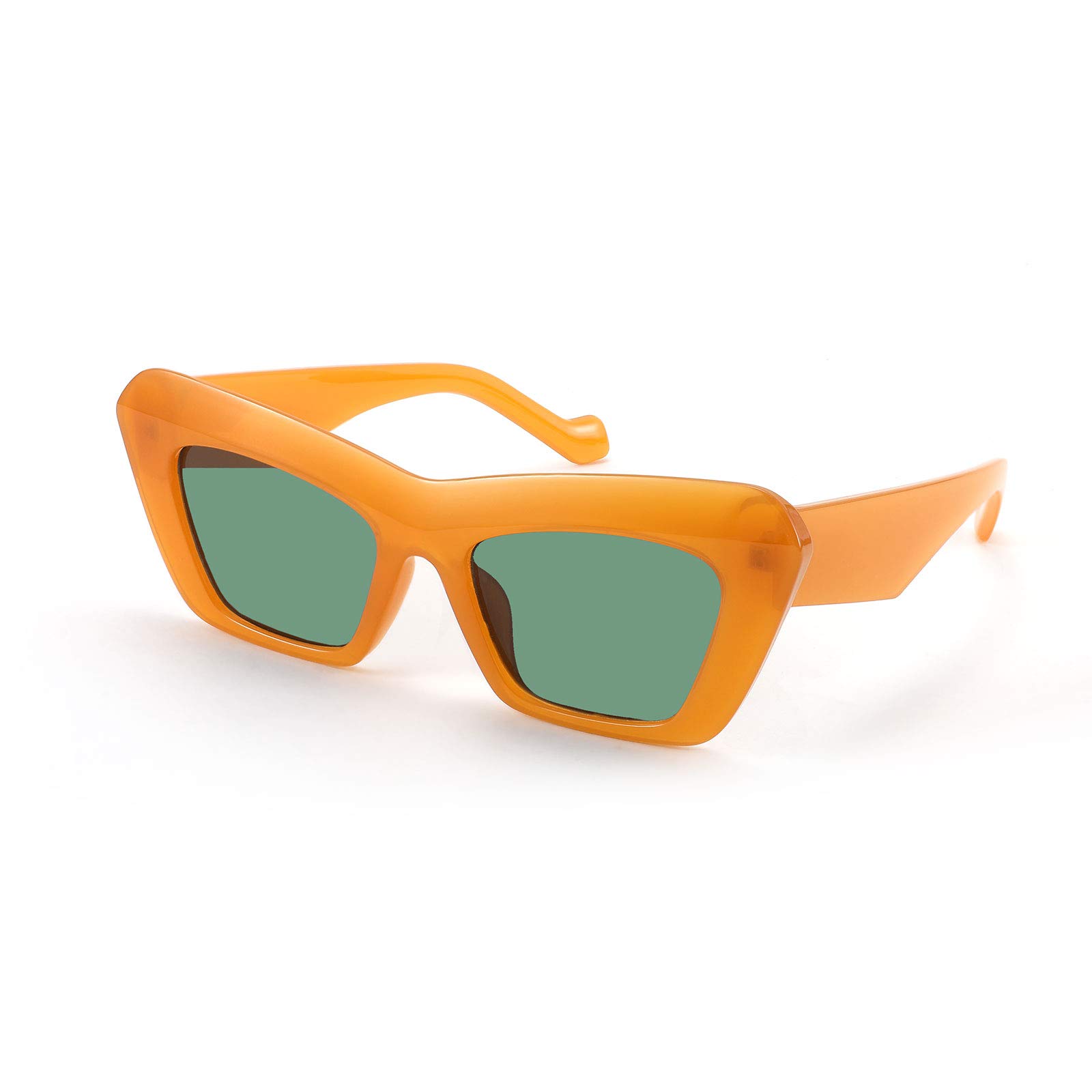 Karsaer Retro Vintage Cateye Sunglasses for Women - Square Frame 90s Style Classic 70s Shades | Trendy UV Protection Sunglasses for Driving, Beach & Outdoor Fashion Accessories