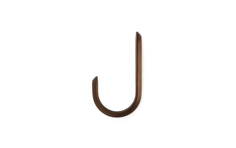 NORMANN COPENHAGEN Walnut Wood Wall Hook - Modern Scandinavian Curve Hooks for Coats, Hats & Bags - Perfect for Entryway, Bedroom & Bathroom Organization