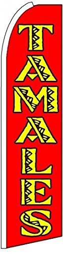 5 Pack 11.5' Swooper #4 Feather Flags - Premium Tamales Advertising Banners for Outdoor Events, Festivals & Food Truck Marketing