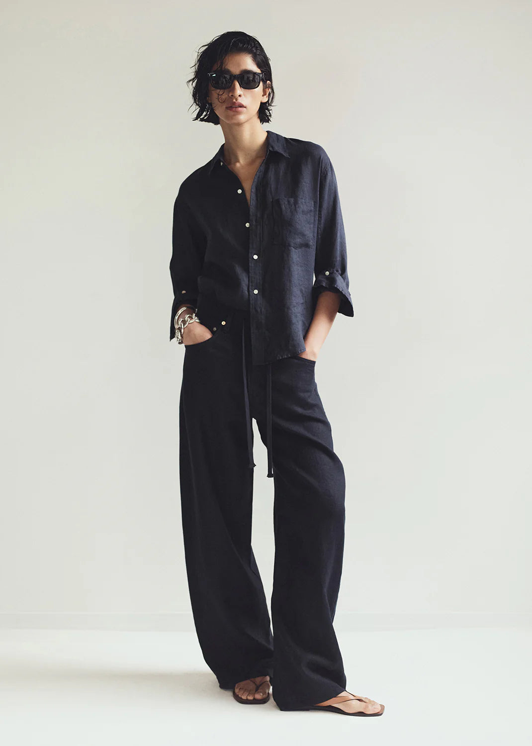 Brynn Drawstring Linen Pants for Women - Comfortable Summer Casual Trousers with Elastic Waist - Perfect for Travel, Beach, and Everyday Wear