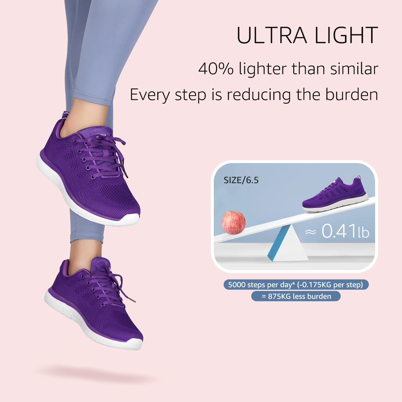 STQ Women's Lightweight Tennis Shoes - Comfortable Lace-Up Walking Sneakers for Athletic Training, Gym Workouts & Cross Training | Perfect for Running, Jogging & Casual Wear
