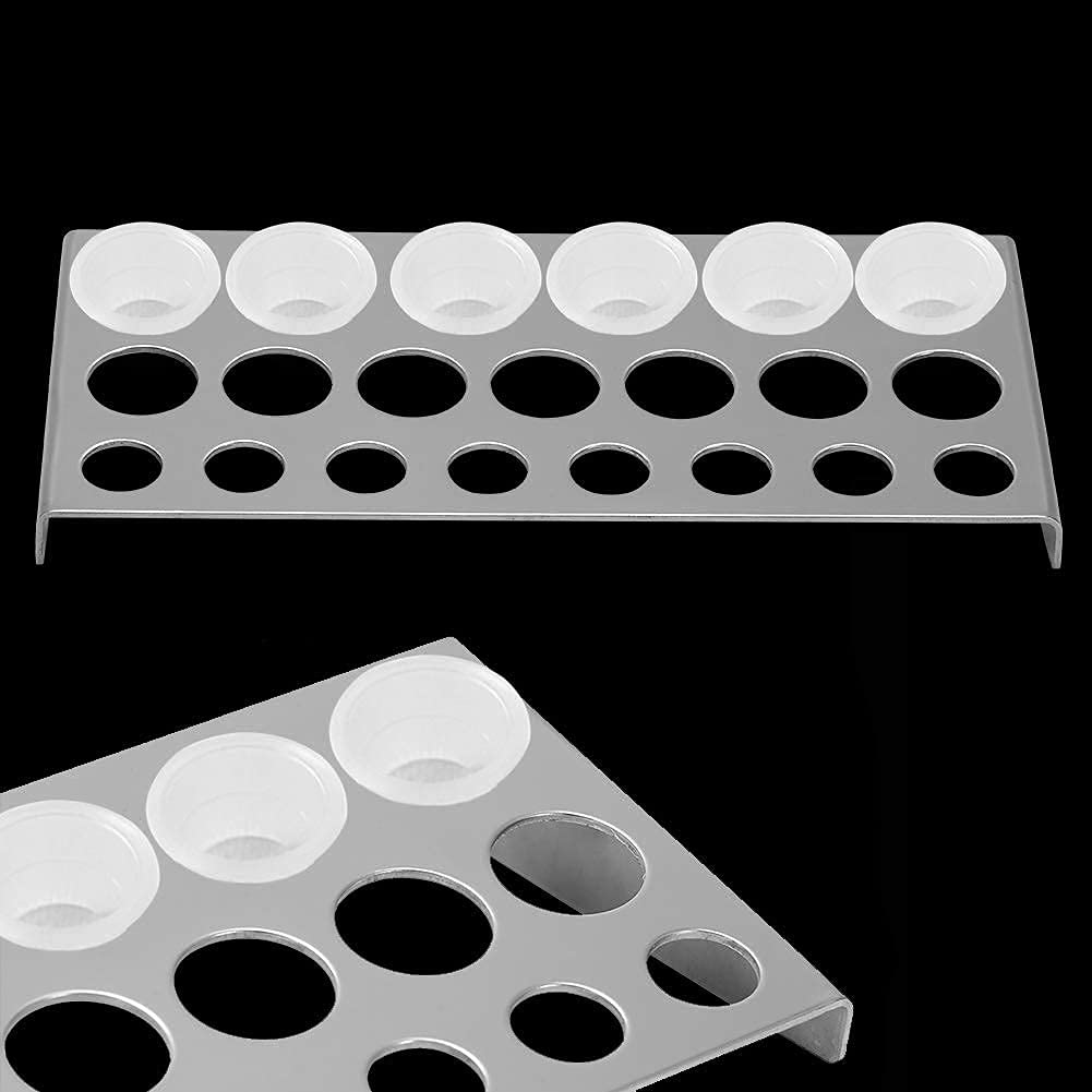 Gadgetsden 23-Hole Tattoo Ink Holder - Permanent Makeup & Microblading Pigment Cup Stand with Cap | Ideal for Tattoo Artists & Cosmetic Professionals