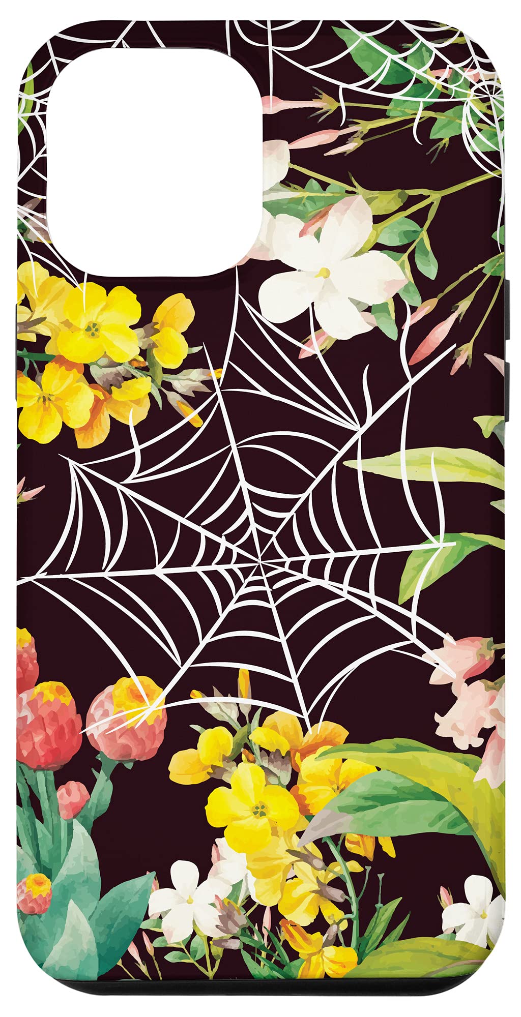 iPhone 12 Pro Max Case - Spiderweb Wildflower Design, Colorful Floral Pattern Protective Cover | Perfect for Daily Use, Travel & Outdoor Activities