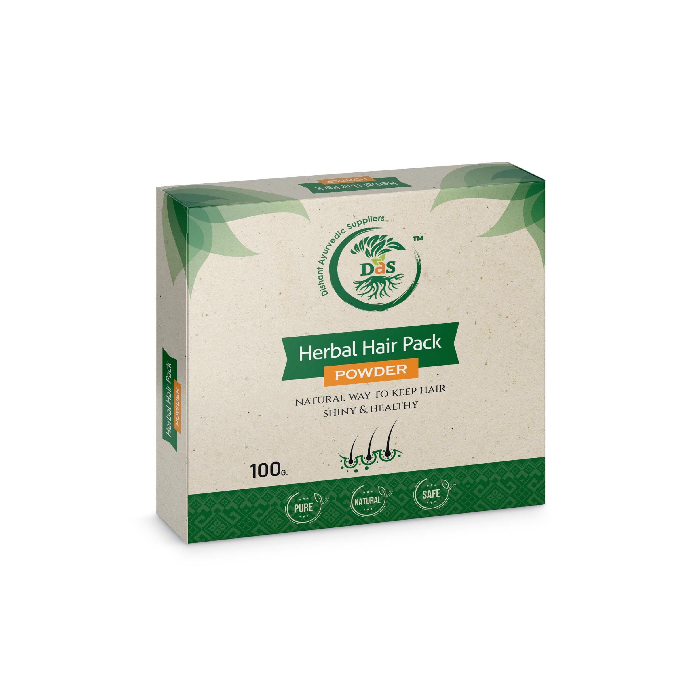 Dishant Herbal Hair Pack for Natural Shine Restoration - 100g (Pack of 3) | Ayurvedic Hair Treatment for Dry, Damaged Hair - Use for Deep Conditioning & Scalp Nourishment at Home