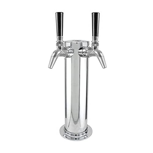 Premium Dual Faucet Kegerator Tower - Upgraded Intertap Beer Dispenser Kit for Home Bars & Parties - Perfect Gift for Beer Lovers (Him & Her) - Ideal for Basement Bars, Man Caves & Outdoor Entertaining
