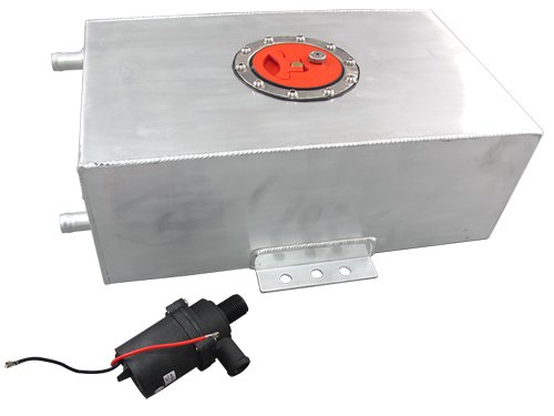 CXRacing 4 Gallon Polished Aluminum Ice Box Tank with Water Pump - Perfect for Car Cooling, RV Camping & Outdoor Adventures