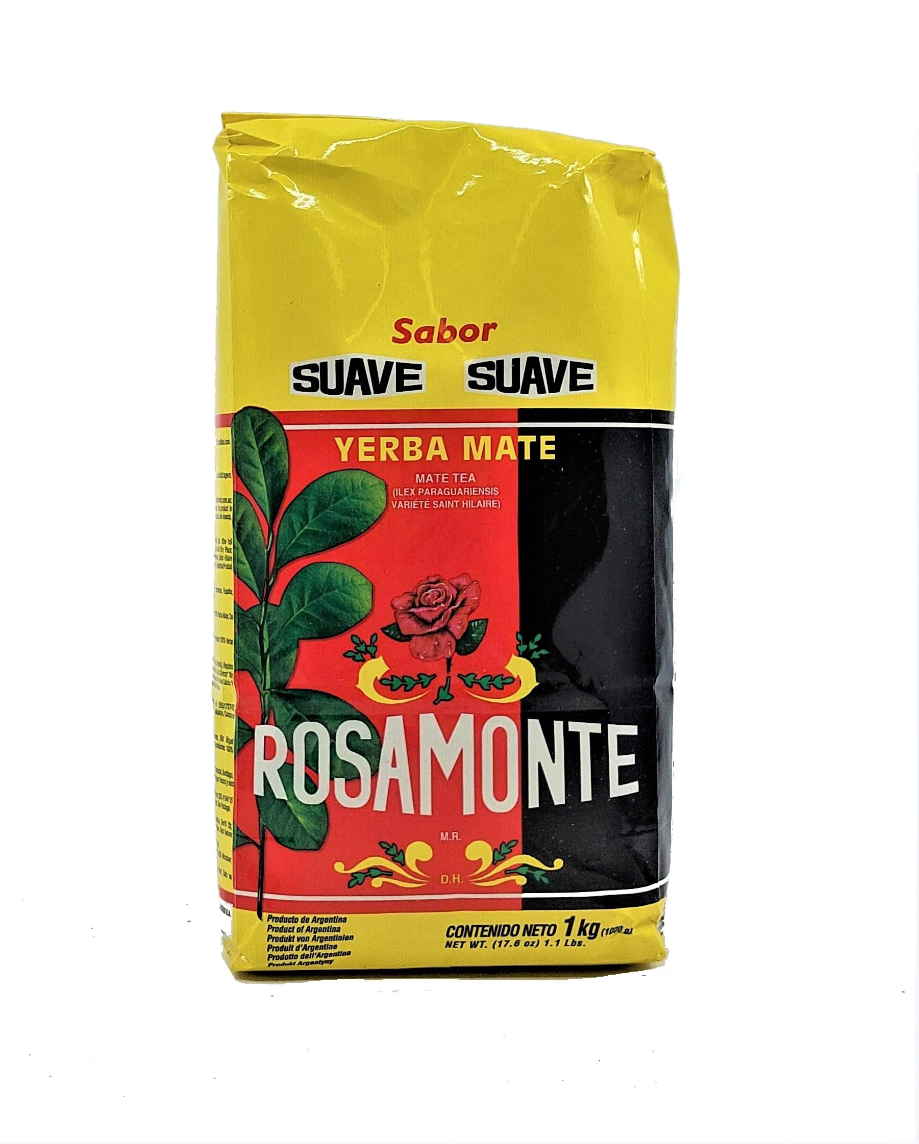Organic Yerba Mate Rosamonte Suave - Premium Loose Leaf Herbal Tea (2.2 Lbs) for Energy Boost & Focus | Perfect for Morning Rituals, Workouts & Study Sessions
