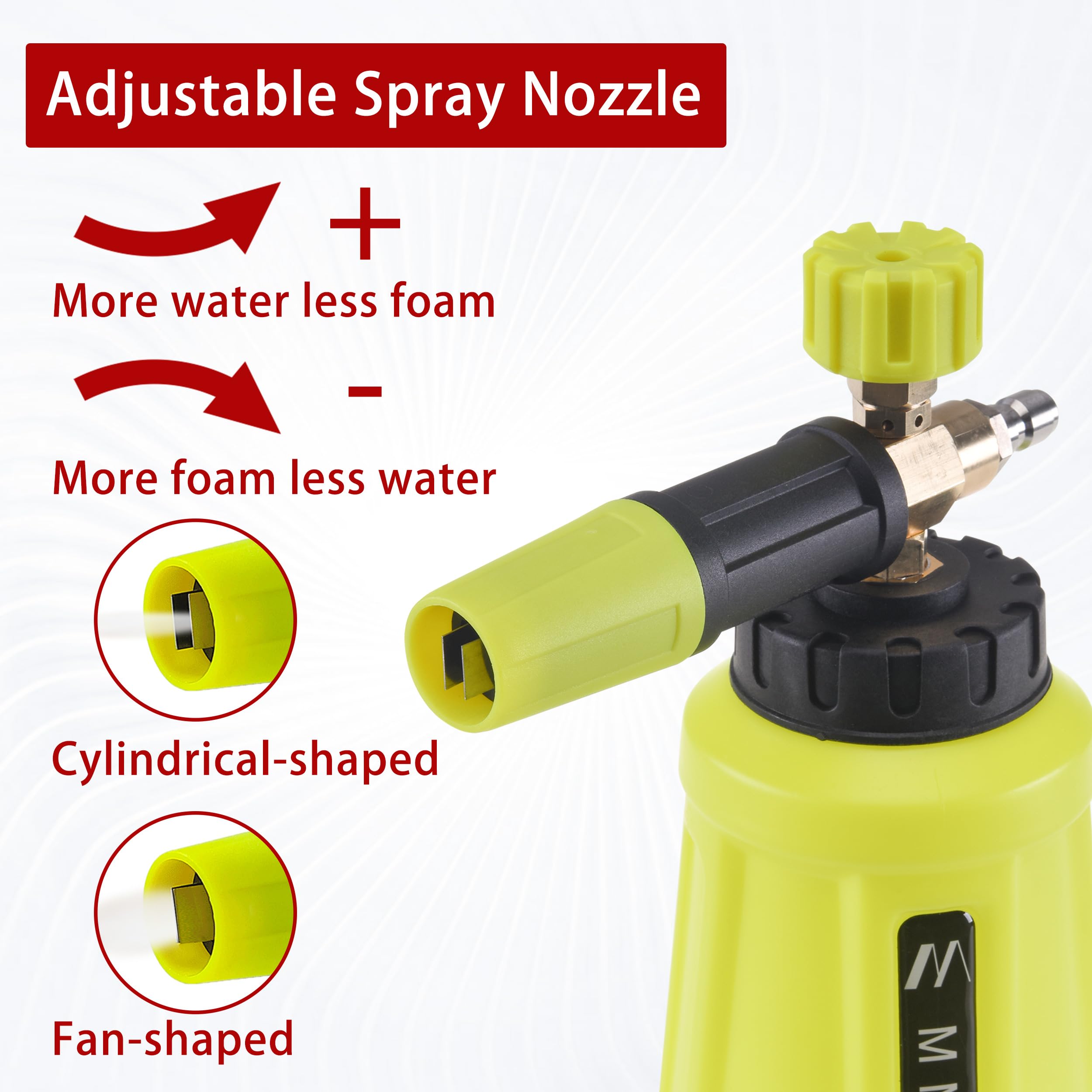 **M MINGLE 4000 PSI High Pressure Washer Gun & Snow Foam Lance - Car Wash Foam Blaster with 1/4
