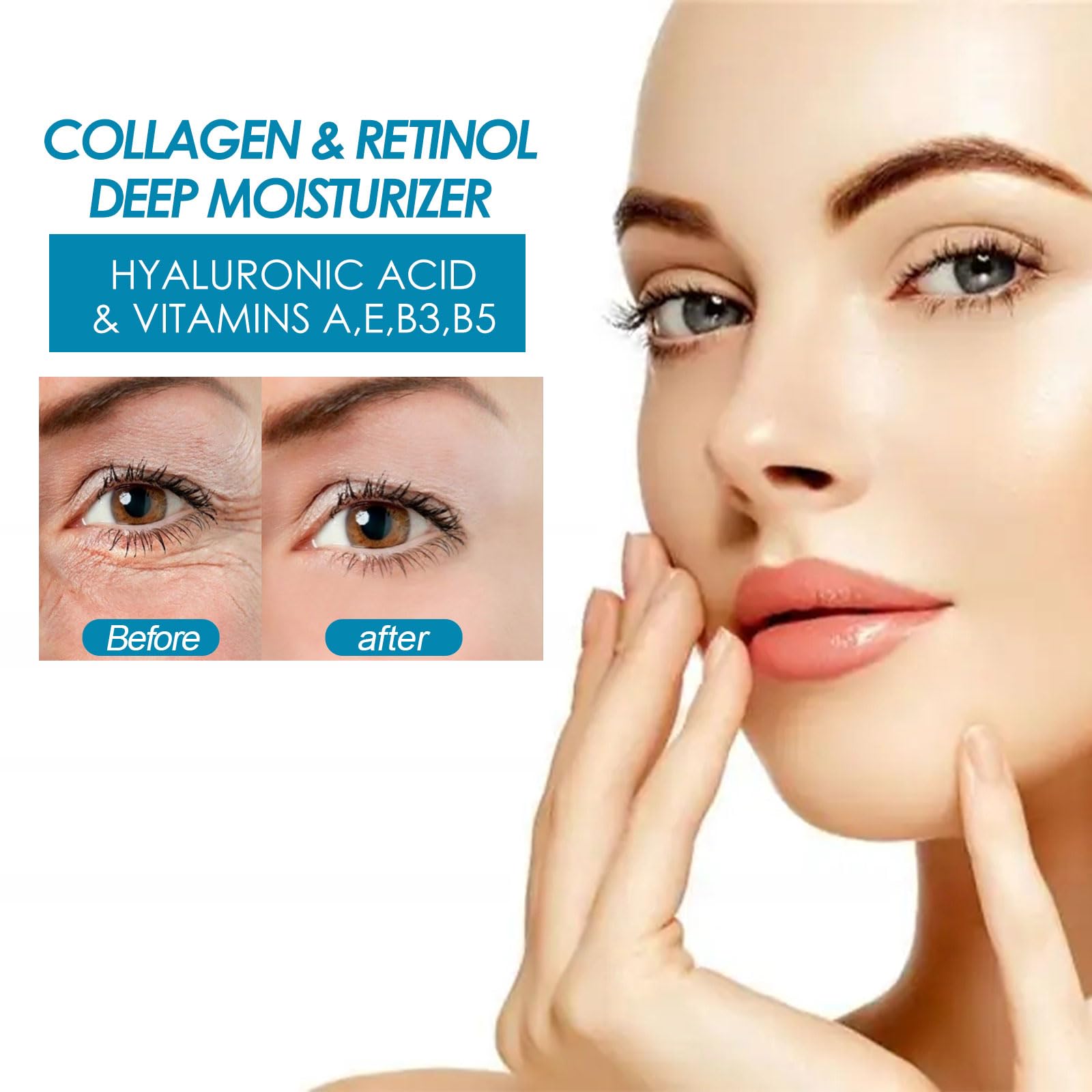 **Collagen & Retinol Deep Moisturizing Face Cream – Anti-Aging Wrinkle Cream for Tightening & Lifting – Skin Nourishing & Hydrating Retinol Cream (2 Pcs) – Perfect for Nighttime Skincare & Daily Anti-Wrinkle Routine**