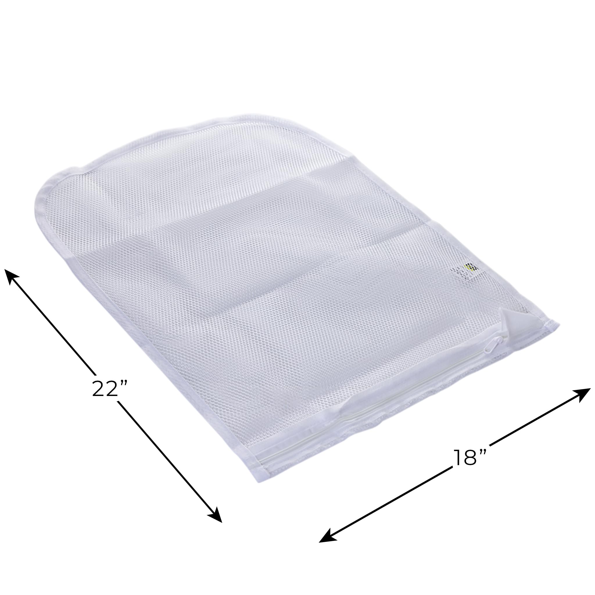 PRO MART INDUSTRIES Sweater Wash Bag with Zipper Closure - White Mesh Polyester Laundry Bag for Delicates, Lingerie & Sweaters - Protects Clothes in Washing Machine & Dryer