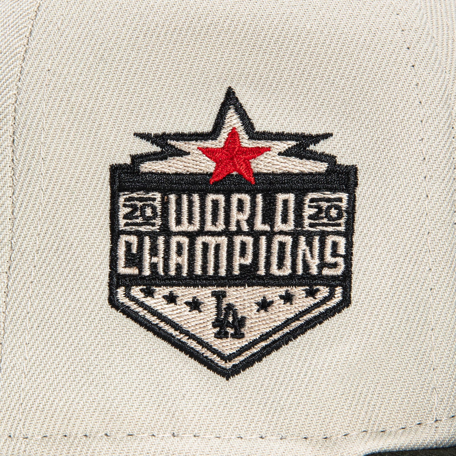 New Era 59Fifty Los Angeles Dodgers 2020 World Series Champions Snapback Hat with Upside Down Patch - Black & Stone | Official MLB Baseball Cap for Fans, Streetwear Fashion & Sports Events