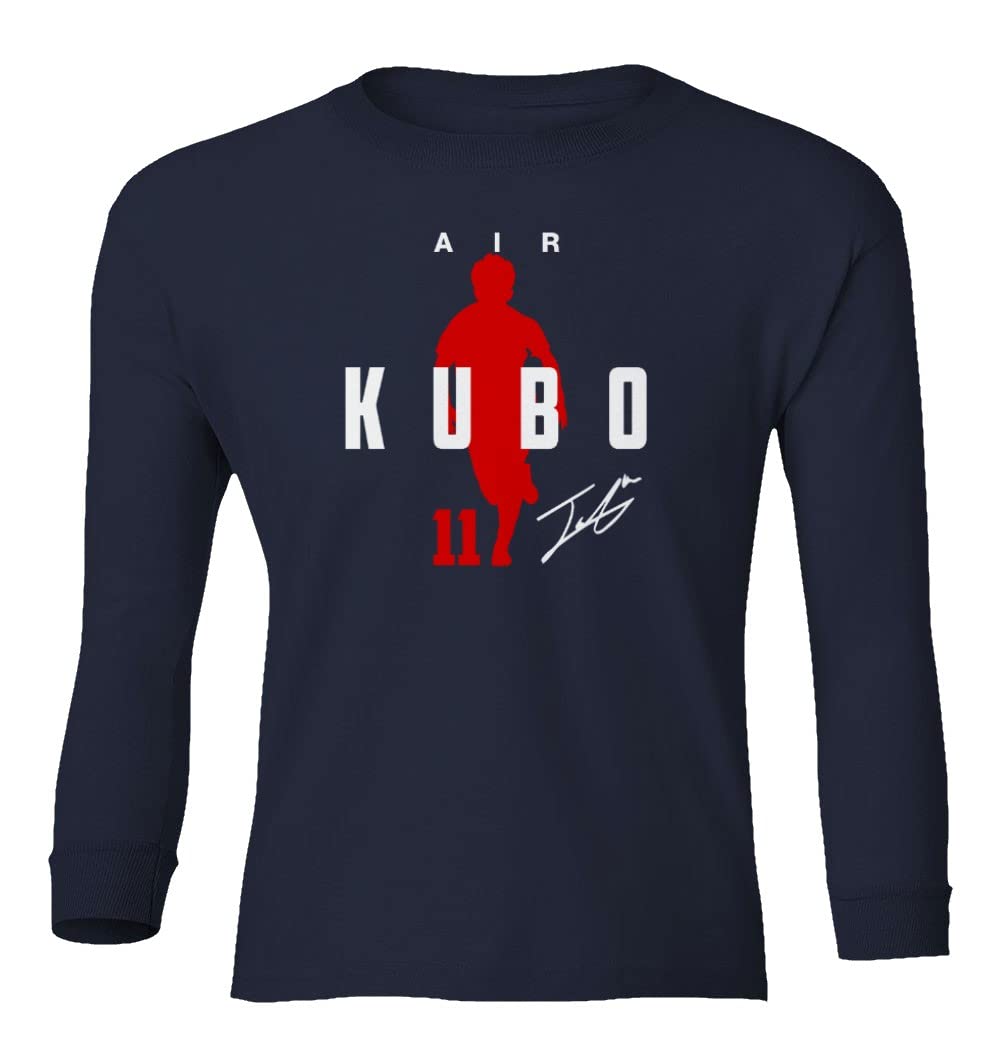 KING THREADS Japan Football Air Kubo 2022 World Cup Soccer Jersey - Youth Long Sleeve T-Shirt for Fans - Perfect for Game Day, Cosplay & Sports Events