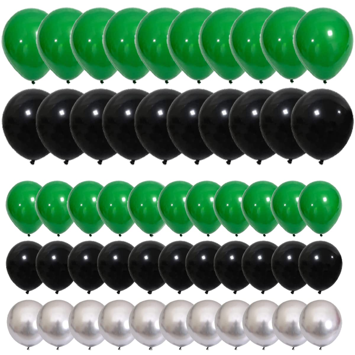 Green, Black, Metallic Silver Balloon Arch Garland Kit - Football Birthday Decorations, Jungle Baby Shower, Graduation & Video Game Party Supplies | Perfect for Sports Themed Events, Gender Reveals & Holiday Celebrations