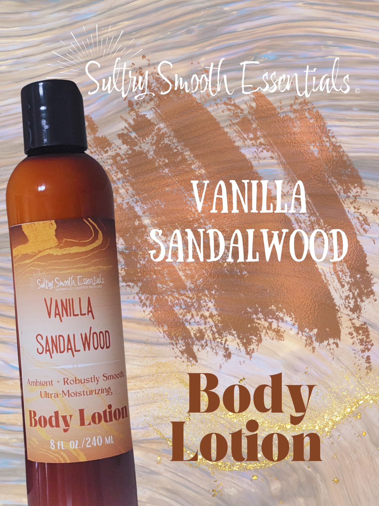 Vanilla Sandalwood Handmade Body Lotion - 100% Natural Ultra-Rich Moisturizer with Avocado Oil, Sandalwood & Warm Vanilla | 4oz | Perfect for Dry Skin Care & Aromatherapy Relaxation