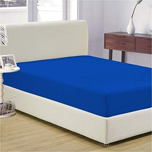 Royal Blue Full Size Fitted Sheet - 100% Cotton 600TC for Deep Pocket Mattress | Breathable & Soft Bedding for Comfortable Sleep