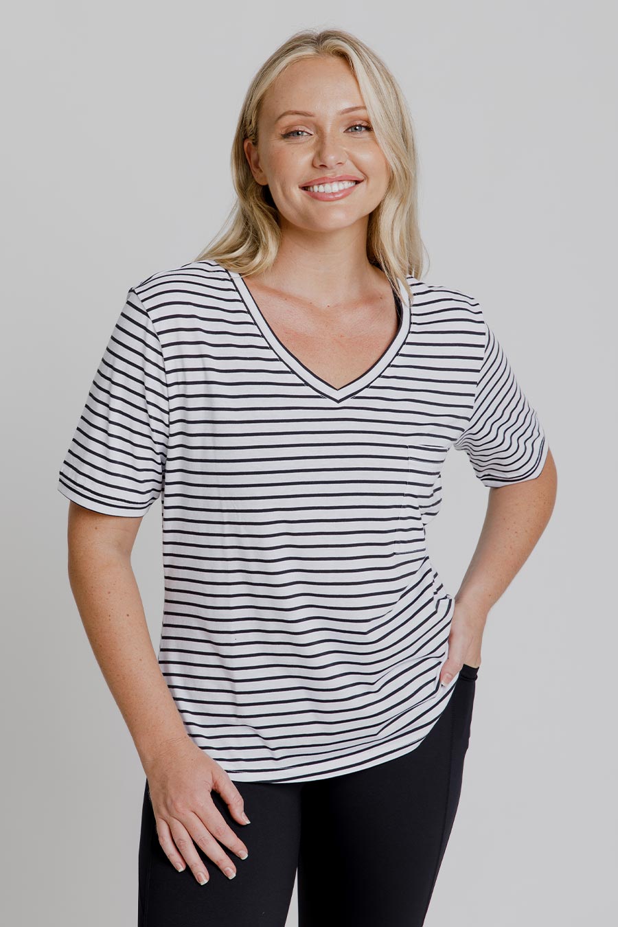 Men's Black Stripe Pocket T-Shirt - Comfortable Casual Tee for Everyday Wear | Perfect for Outings, Work & Relaxation