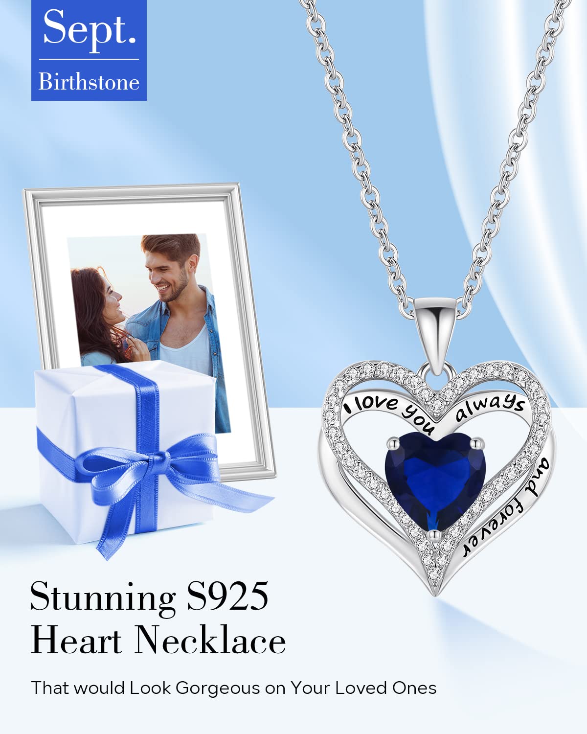 S925 Sterling Silver Heart Necklace for Women - Rose Gold Plated Romantic Gift for Wife, Girlfriend, Mom | Valentine's Day, Mother's Day, Anniversary & Birthday Present | Elegant Jewelry for Everyday Wear & Special Occasions