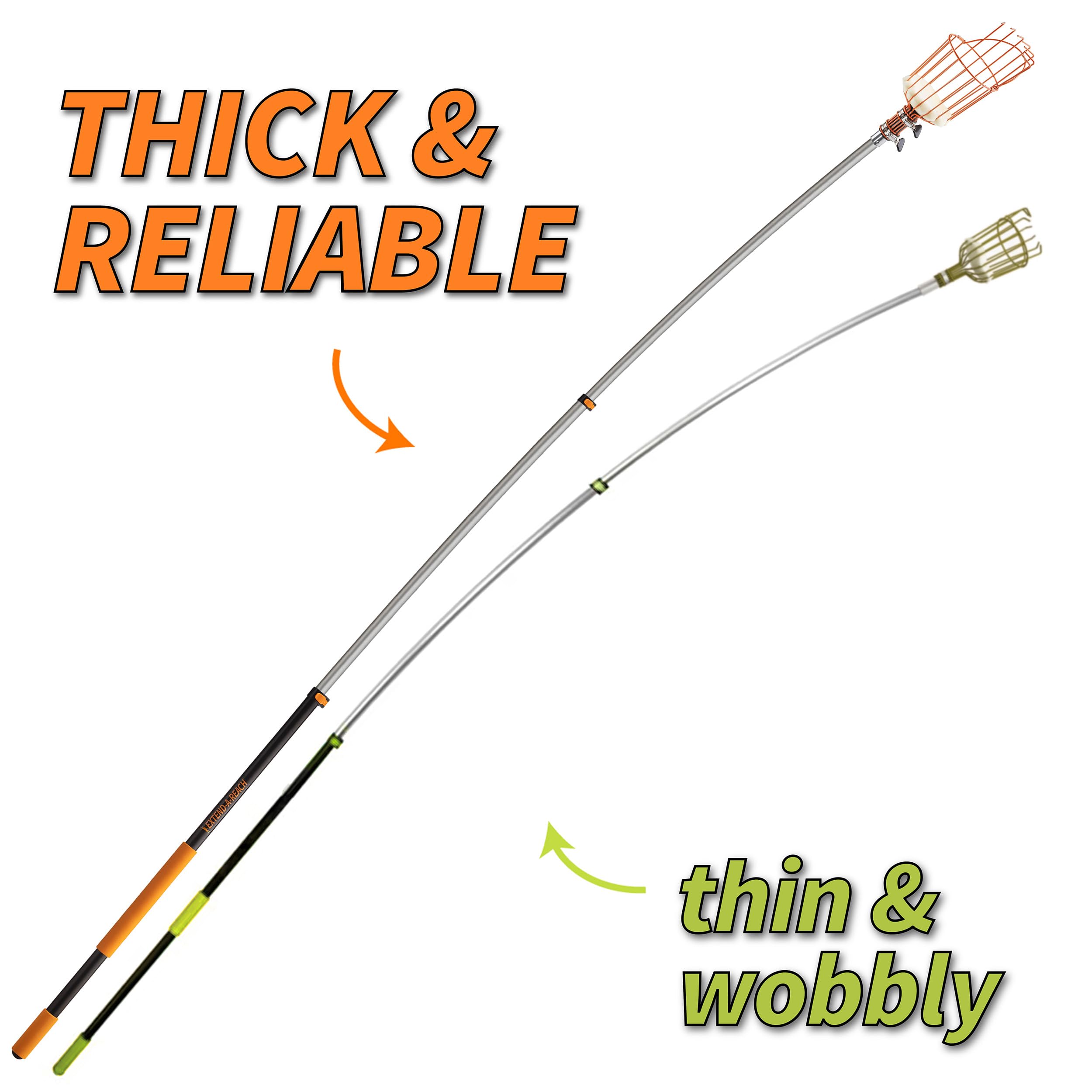 **Telescopic Fruit Picker Pole with Basket (4-12 ft) – Extendable Apple, Orange, Mango, Avocado, Lemon & Pear Harvester Tool – High-Reach Fruit Grabber for Home Garden, Orchard & Backyard Harvesting**