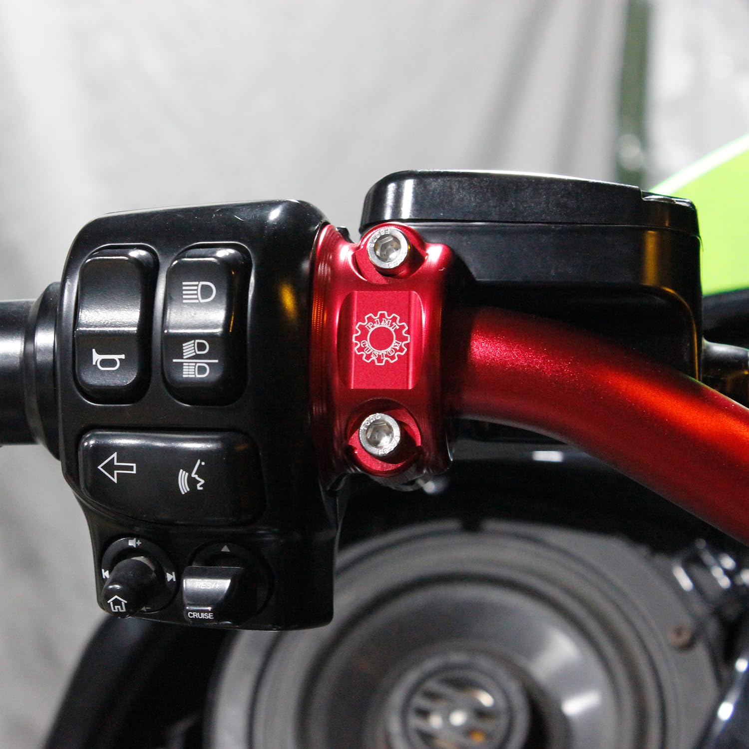 Premium Red Left & Right Clutch Handlebar Clamp Lever Bracket Cover for Harley Davidson XL, Softail, Dyna, Touring Models - Durable Motorcycle Accessory for Enhanced Grip and Style - Perfect for Cruising and Long-Distance Riding
