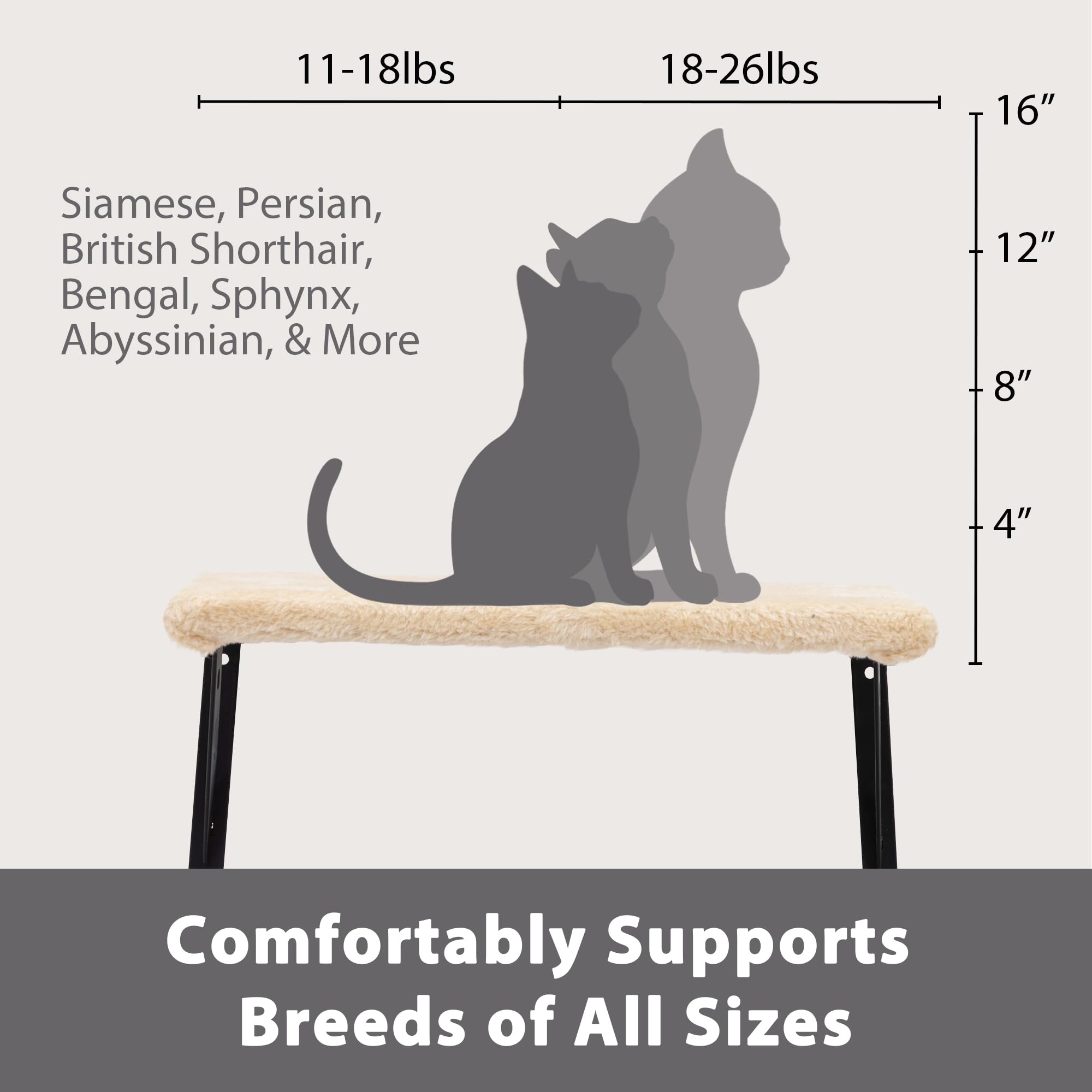 COZIWOW 5-Piece Cat Wall Shelves & Perches Set - Modern Cat Climbing Furniture with Scratching Post, Hanging Bed, House, Steps & Tree for Large & Small Cats (Beige) - Perfect for Indoor Cat Play & Relaxation Spaces
