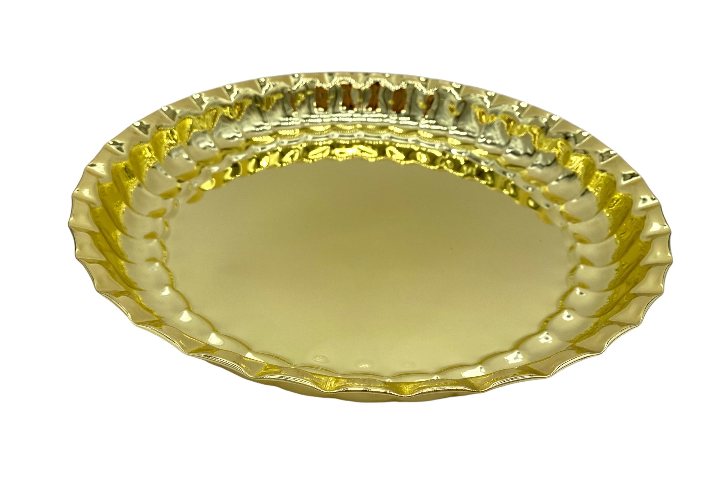 11.75x2 Inch Round Gold Serving Tray - Elegant Party Platter for Appetizers, Desserts & Entertaining - Perfect for Weddings, Holidays & Home Decor