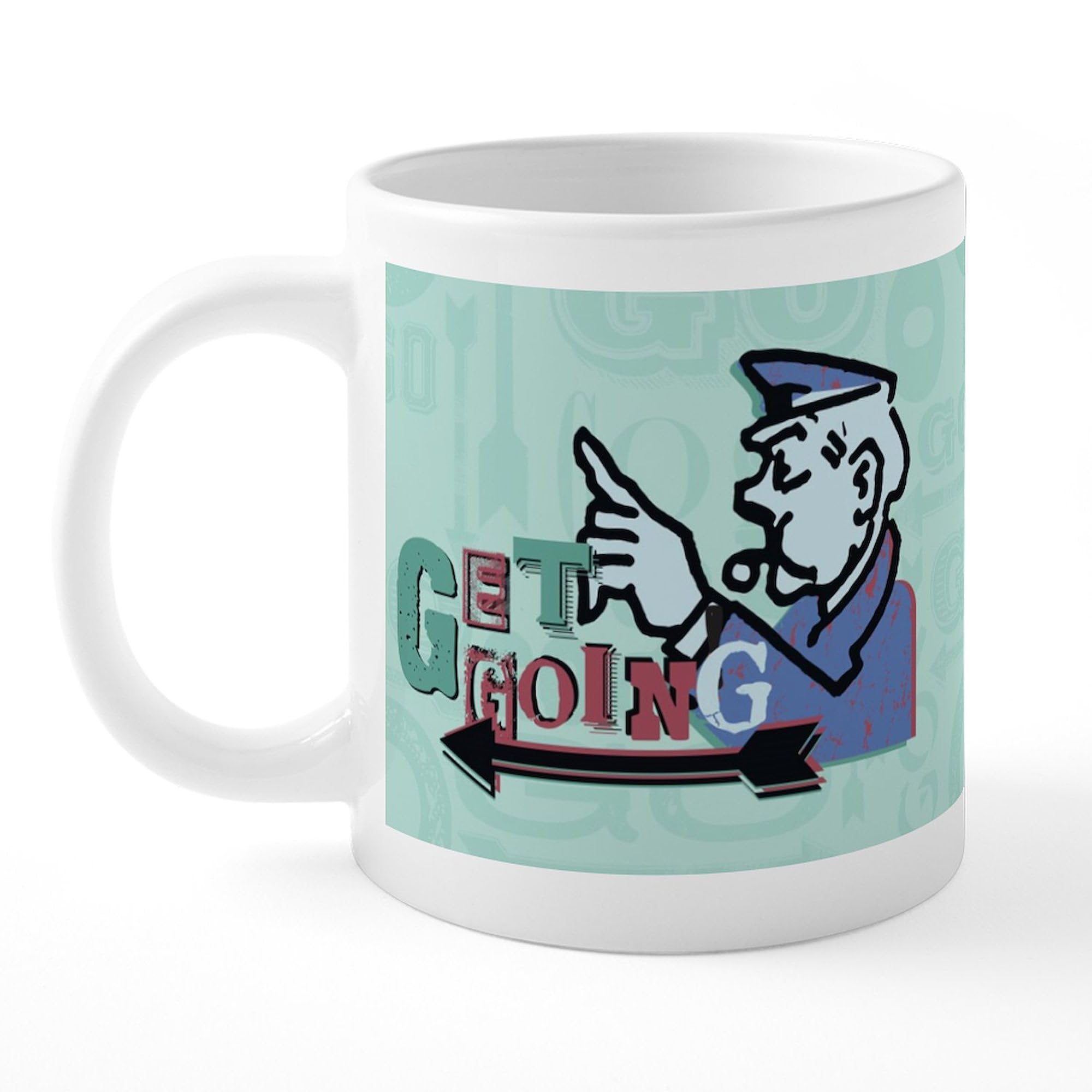 Monopoly Get Going 20 oz Ceramic Coffee Mug - Large Insulated Travel Cup for Office, Home & Commute | Funny Board Game Themed Gift for Gamers