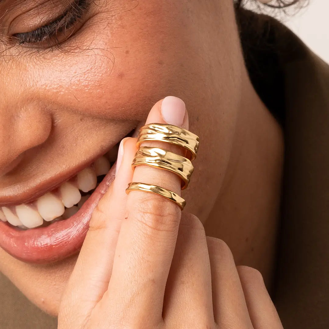 Dune Ring for Women - Elegant Sand Dune Inspired Jewelry - Perfect for Beach Weddings, Boho Fashion & Everyday Wear