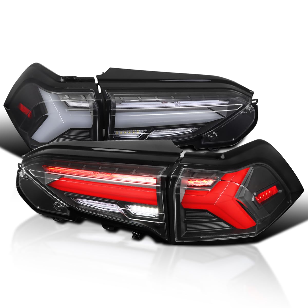 Spec-D Tuning Black LED Sequential Tail Lights for 2019-2023 Toyota RAV4 - Left & Right Pair Assembly - Enhanced Visibility & Style for Night Driving & Custom Car Upgrades