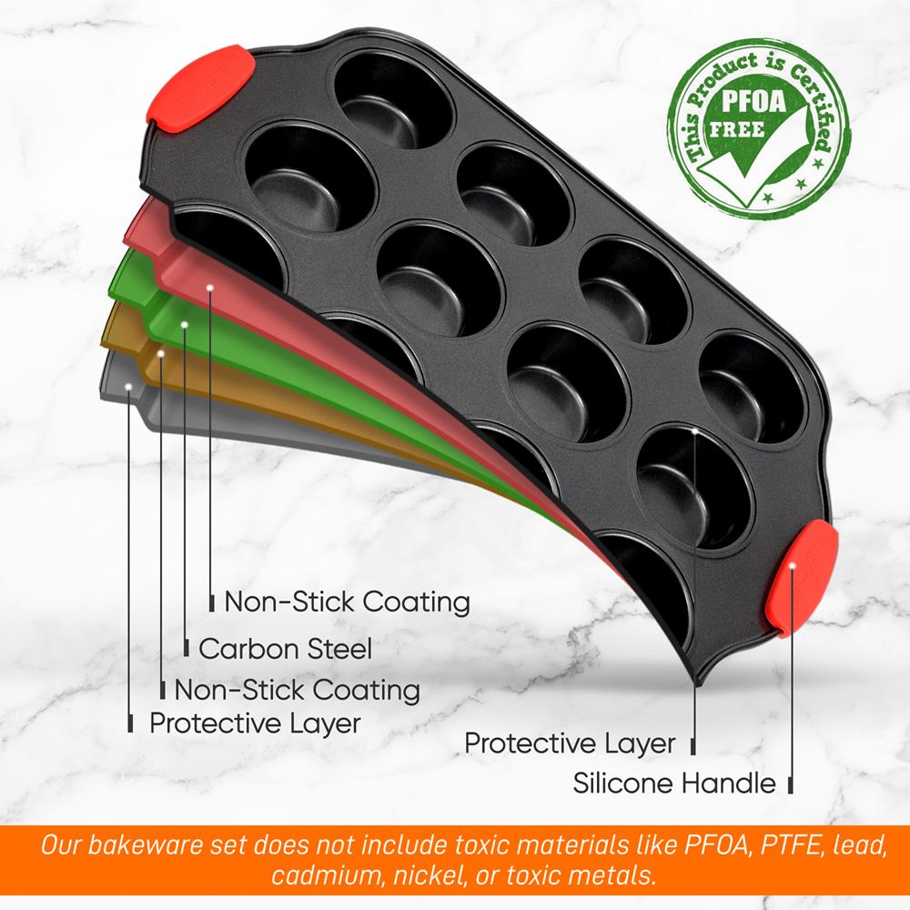 12-Cup Non-Stick Muffin Pan - Premium Baking Sheet for Cupcakes, Muffins & More - Perfect for Home Baking, Parties & Holiday Treats