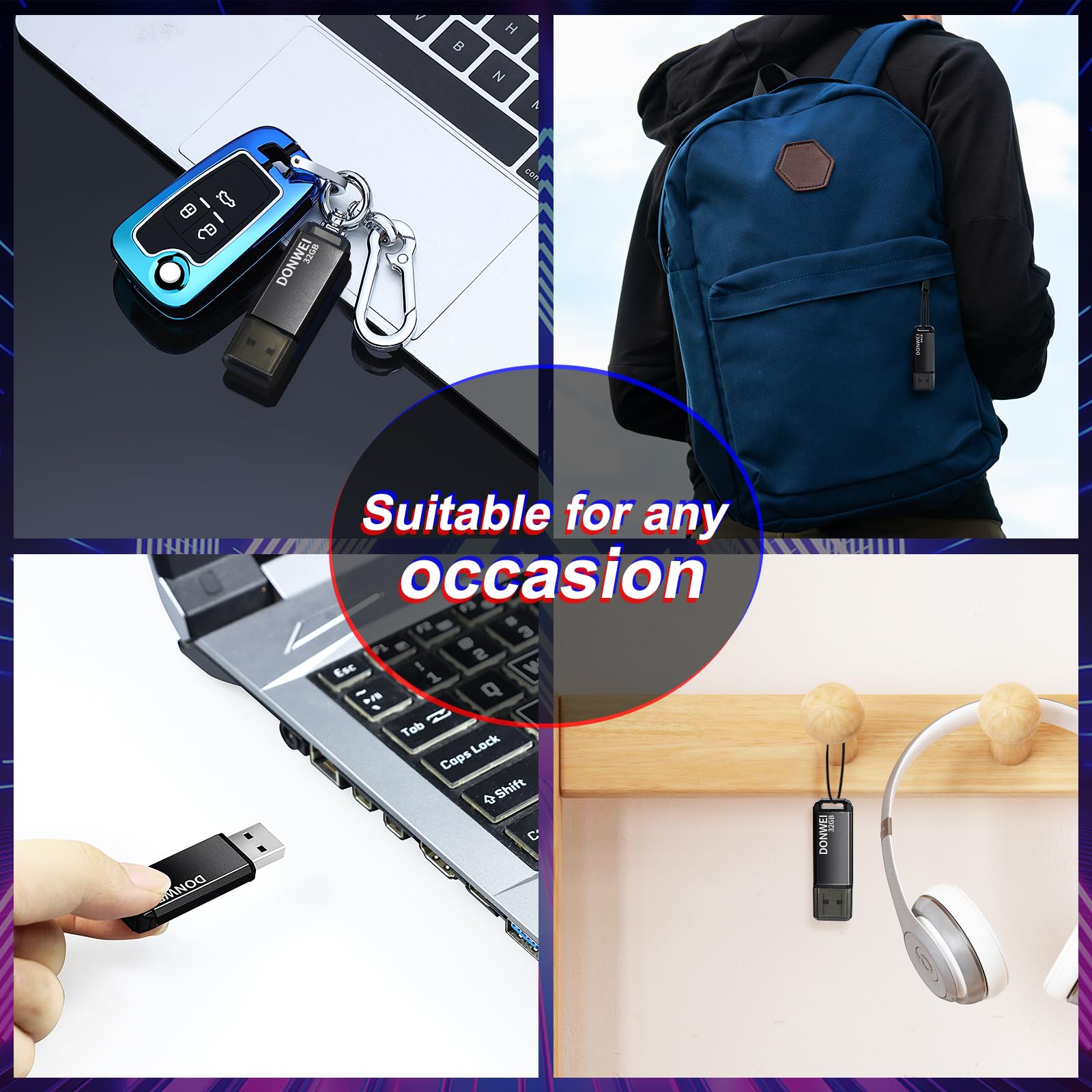 32GB USB Flash Drive 2.0 - High Speed Memory Stick with Secure Storage (Black) - Perfect for Data Transfer, Backup, School & Office Use