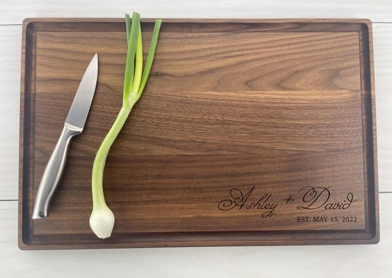 Personalized Engraved Walnut Cutting Board - 17