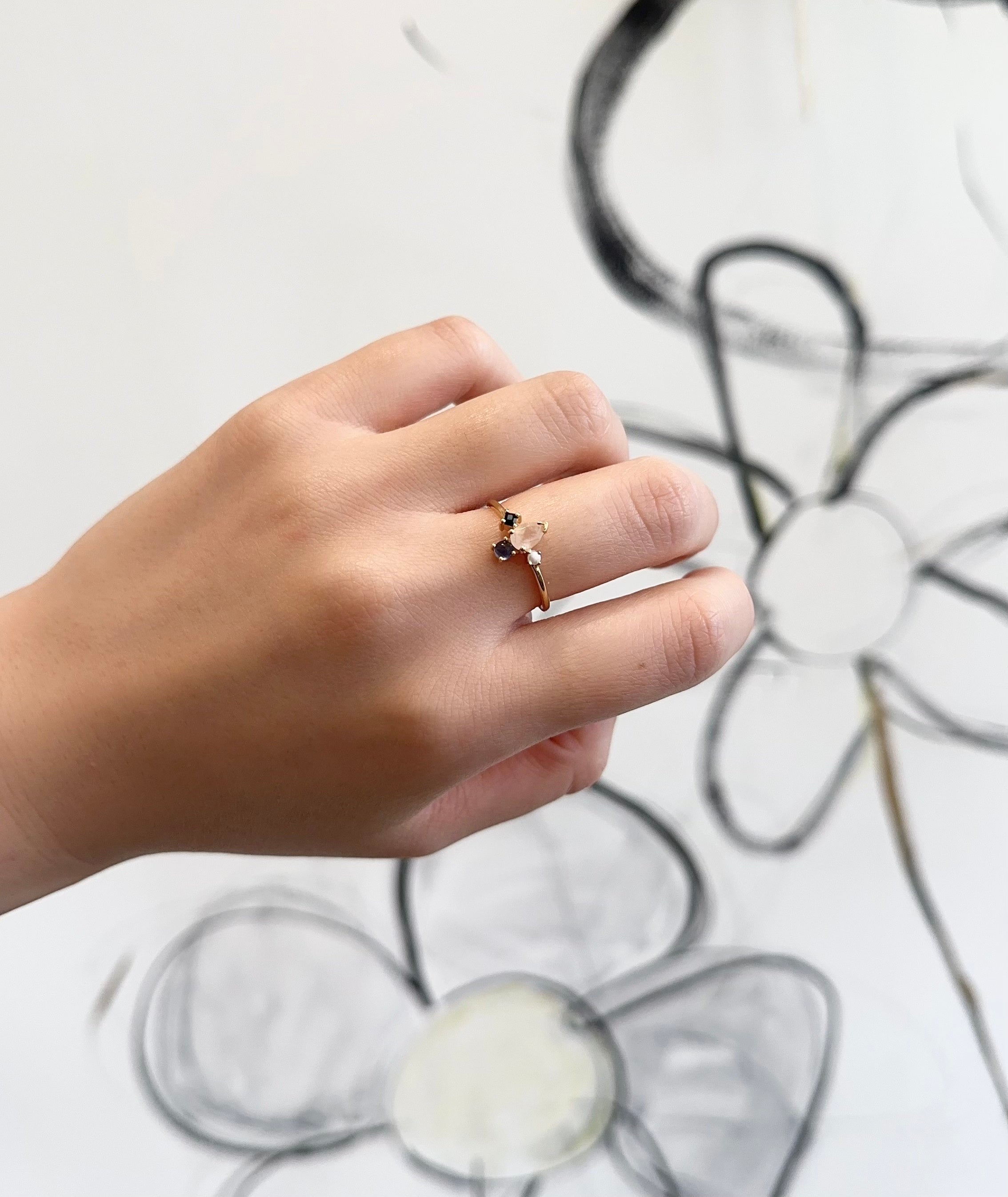 Amare Wear Rose Quartz Multi Stone Paradise Ring – Elegant Healing Crystal Jewelry for Women | Perfect for Meditation, Yoga & Spiritual Gifts